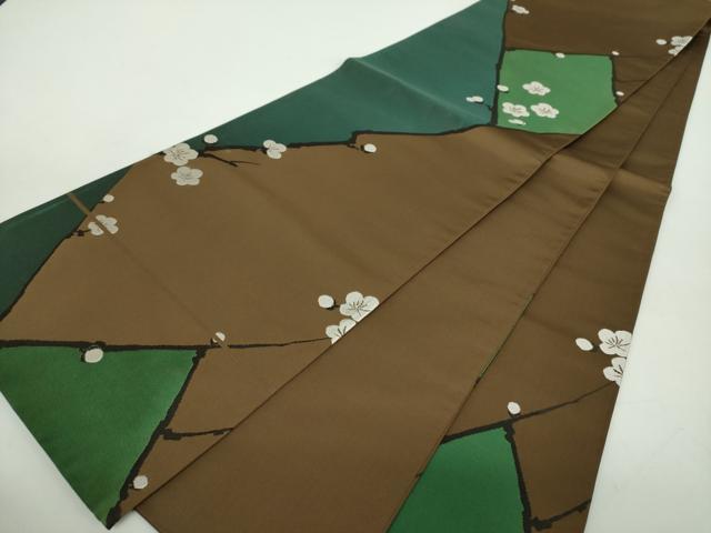 平和屋着物●世界的人形師　辻村寿三郎　ジュサブロー　六通柄袋帯　舞梅　枝蕾　正絹　逸品　DABE5063ps