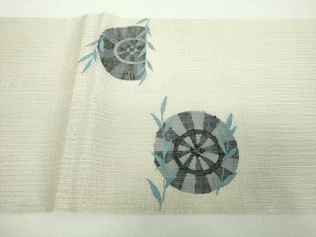 平和屋着物＊夏物 太鼓柄袋帯 枝垂れ柳 源氏車 正絹 逸品 DABE5068ps