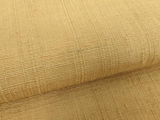 平和屋着物●九寸名古屋帯　紬地　色無地　飴色　正絹　逸品　DABE5072ps