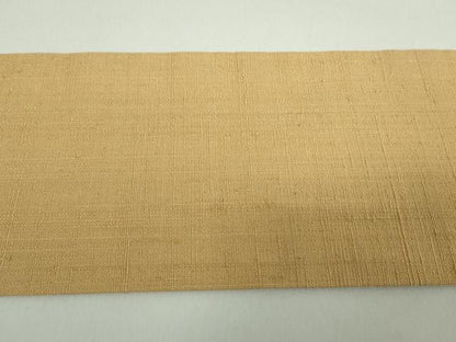 平和屋着物●九寸名古屋帯　紬地　色無地　飴色　正絹　逸品　DABE5072ps