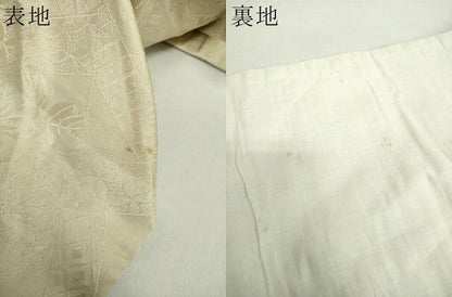 平和屋着物●アンティーク　大正ロマン　九寸名古屋帯　駒刺繍　総手刺繍　猫　手毬　金糸　正絹　逸品　DABE5075ps