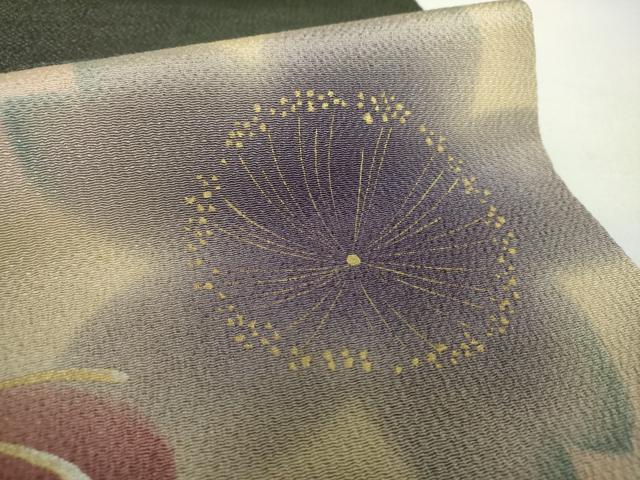 平和屋着物●九寸名古屋帯　舞桜　ぽっくり下駄　鬼しぼ縮緬　金彩　ゑり善扱い　正絹　逸品　DABE5077ps