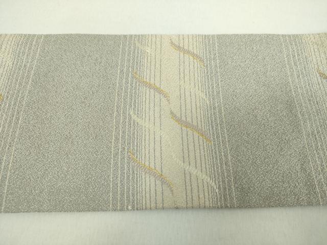 平和屋着物●九寸名古屋帯　唐織　霞文　金糸　正絹　逸品　未使用　DABE5083ps