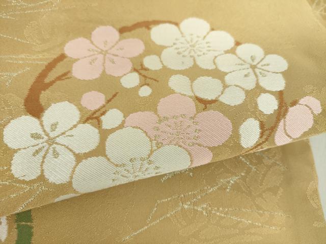 平和屋着物●九寸名古屋帯　松竹梅　花兎　金糸　正絹　逸品　未使用　DABE5085ps