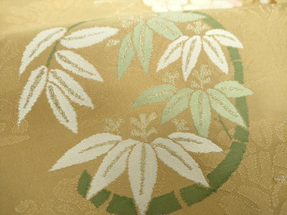 平和屋着物●九寸名古屋帯　松竹梅　花兎　金糸　正絹　逸品　未使用　DABE5085ps
