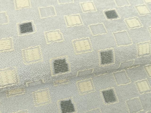 平和屋着物●九寸名古屋帯　唐織　格子　正絹　逸品　DABE5093ps