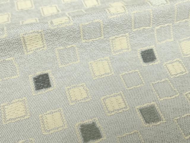 平和屋着物●九寸名古屋帯　唐織　格子　正絹　逸品　DABE5093ps