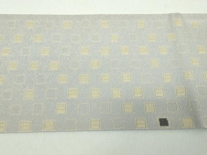 平和屋着物●九寸名古屋帯　唐織　格子　正絹　逸品　DABE5093ps