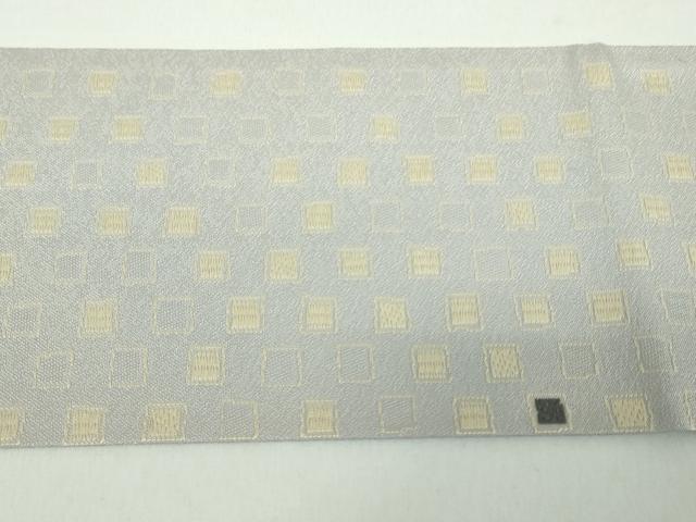 平和屋着物●九寸名古屋帯　唐織　格子　正絹　逸品　DABE5093ps