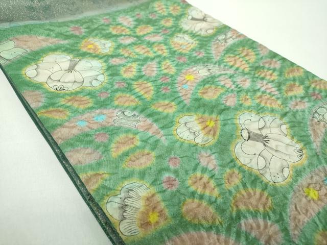平和屋着物●太鼓柄袋帯　作家物　絞り　辻が花　金通し地　正絹　逸品　DABD1944ps 平和屋着物○太鼓柄袋帯 作家物 絞り 辻が花 金通し地 正絹 逸品
