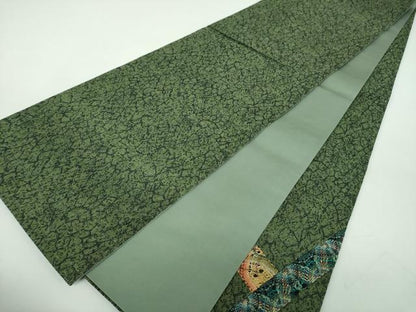 平和屋着物●太鼓柄袋帯　切嵌　リボン織　斜線文　金糸　正絹　逸品　DABE5096ps
