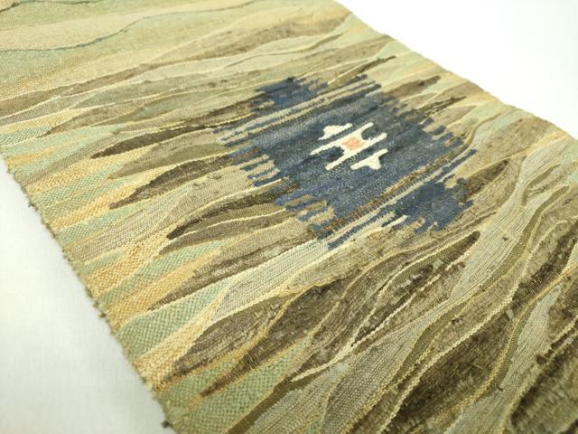 平和屋着物●太鼓柄袋帯　紬地　霞文　正絹　逸品　DABE5097ps