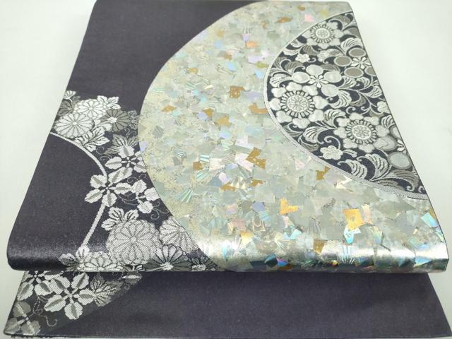 平和屋着物●金彩友禅作家　金彩の魔術師　堀省平　金煌織　太鼓柄袋帯　花丸文　金銀彩　正絹　逸品　DABE5098ps