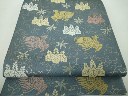 平和屋着物●六通柄袋帯　唐織　桐竹鳳凰　金糸　正絹　逸品　DABE5102ps