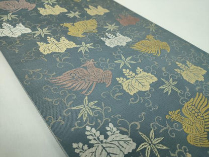 平和屋着物●六通柄袋帯　唐織　桐竹鳳凰　金糸　正絹　逸品　DABE5102ps