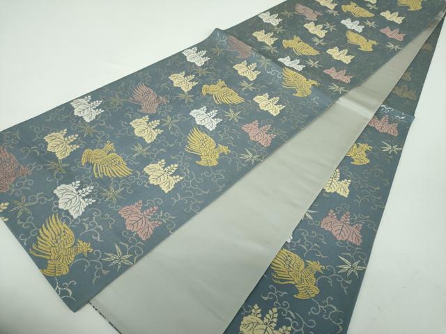 平和屋着物●六通柄袋帯　唐織　桐竹鳳凰　金糸　正絹　逸品　DABE5102ps