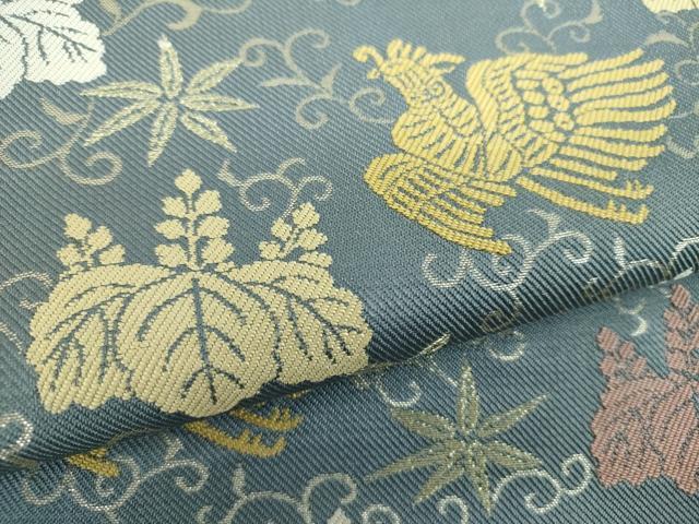 平和屋着物●六通柄袋帯　唐織　桐竹鳳凰　金糸　正絹　逸品　DABE5102ps