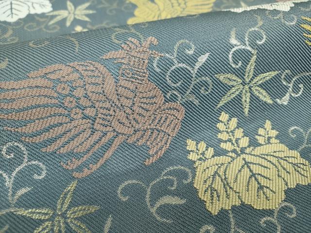 平和屋着物●六通柄袋帯　唐織　桐竹鳳凰　金糸　正絹　逸品　DABE5102ps