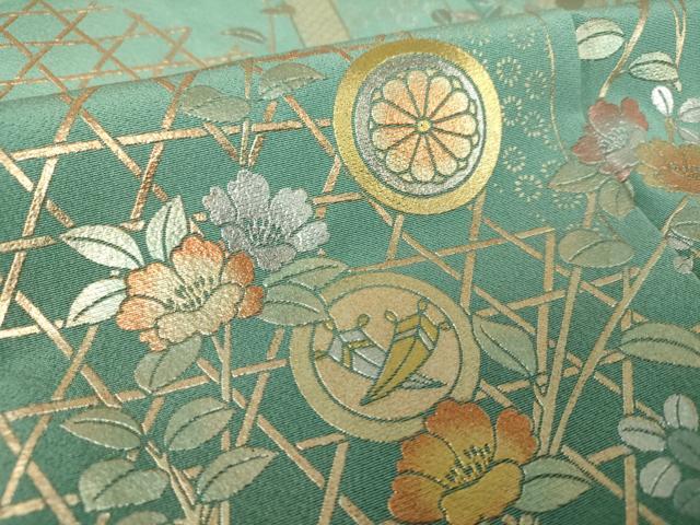 平和屋着物●訪問着　扇面花文　暈し染め　金銀彩　正絹　逸品　DABE5109ps