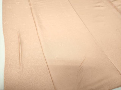 平和屋着物●上質な色無地　作家物　草花地紋　赤白橡色　正絹　逸品　未使用　DABE5110ps