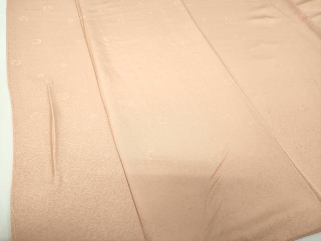 平和屋着物●上質な色無地　作家物　草花地紋　赤白橡色　正絹　逸品　未使用　DABE5110ps