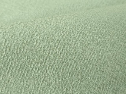 平和屋着物●上質な色無地　霞地紋　山葵色　正絹　逸品　DABE5111ps