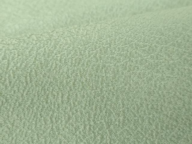 平和屋着物●上質な色無地　霞地紋　山葵色　正絹　逸品　DABE5111ps