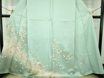 平和屋着物●訪問着　駒刺繍　青海波　橘　暈し染め　金彩　正絹　逸品　DABE5115ps