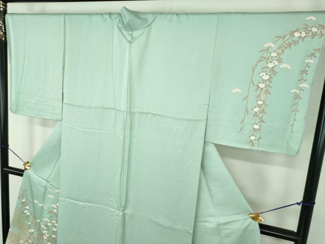 平和屋着物●訪問着　駒刺繍　青海波　橘　暈し染め　金彩　正絹　逸品　DABE5115ps