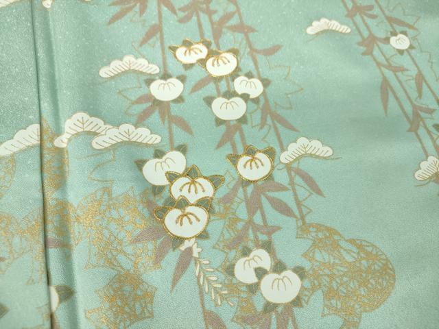 平和屋着物●訪問着　駒刺繍　青海波　橘　暈し染め　金彩　正絹　逸品　DABE5115ps