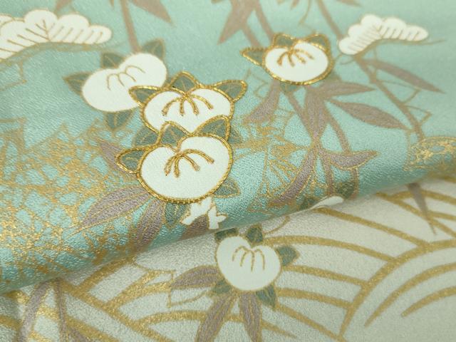 平和屋着物●訪問着　駒刺繍　青海波　橘　暈し染め　金彩　正絹　逸品　DABE5115ps