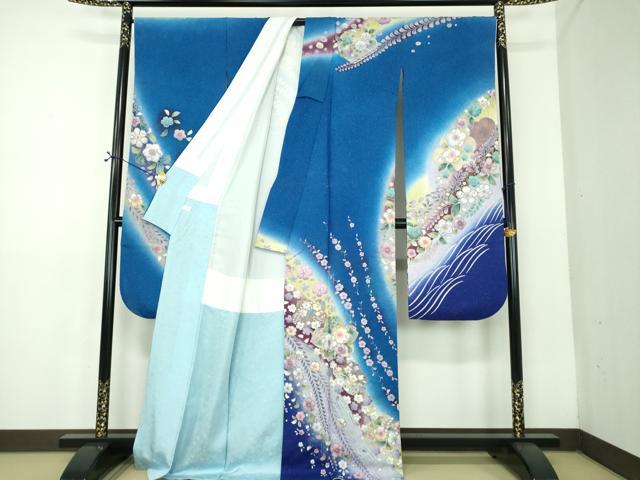 平和屋着物●豪華振袖　辻が花　暈し染め　金彩　金通し地　正絹　逸品　DABE5116ps