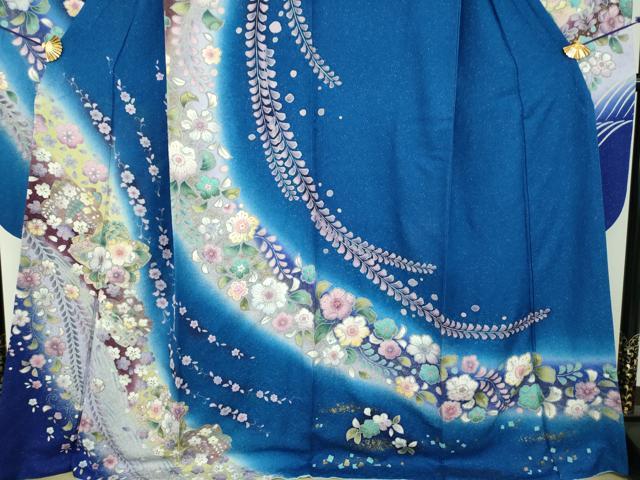 平和屋着物●豪華振袖　辻が花　暈し染め　金彩　金通し地　正絹　逸品　DABE5116ps