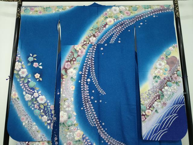 平和屋着物●豪華振袖　辻が花　暈し染め　金彩　金通し地　正絹　逸品　DABE5116ps