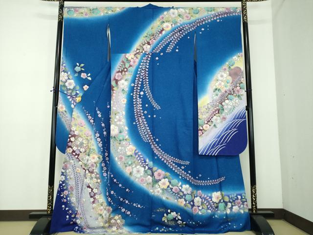 平和屋着物●豪華振袖　辻が花　暈し染め　金彩　金通し地　正絹　逸品　DABE5116ps