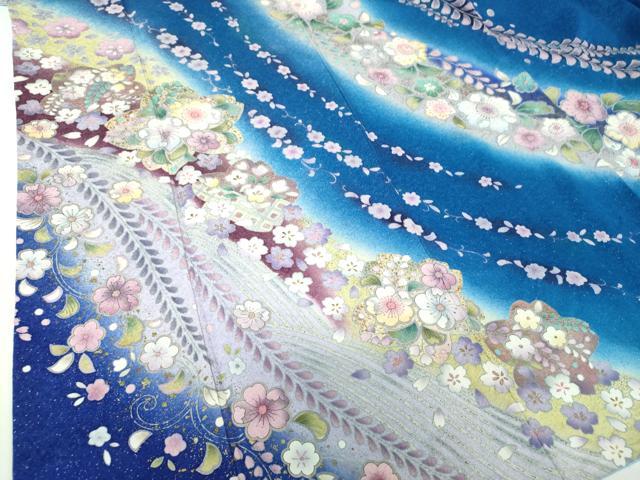 平和屋着物●豪華振袖　辻が花　暈し染め　金彩　金通し地　正絹　逸品　DABE5116ps