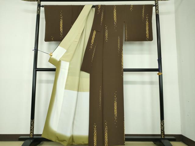 平和屋着物●東京友禅　菅有鬼一　小紋　舞桜　金彩　さが美扱い　正絹　逸品　DABE5117ps