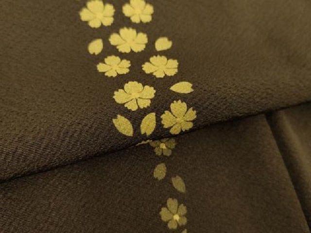 平和屋着物●東京友禅　菅有鬼一　小紋　舞桜　金彩　さが美扱い　正絹　逸品　DABE5117ps
