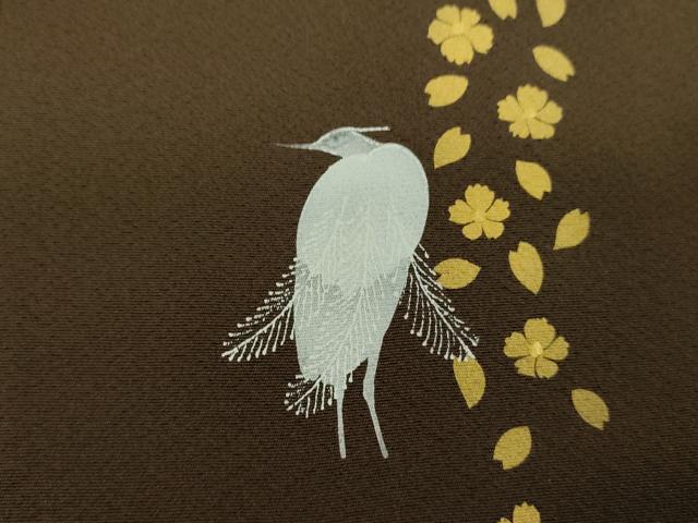 平和屋着物●東京友禅　菅有鬼一　小紋　舞桜　金彩　さが美扱い　正絹　逸品　DABE5117ps