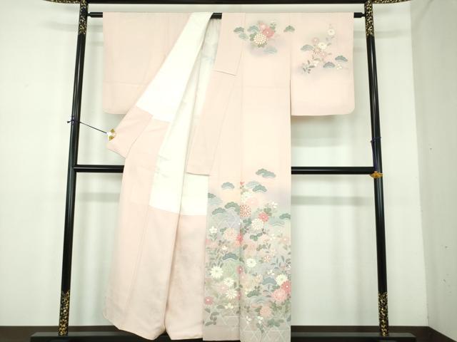 平和屋着物●小野喜象　訪問着　籠目花文　暈し染め　金彩　正絹　逸品　DABE5118ps