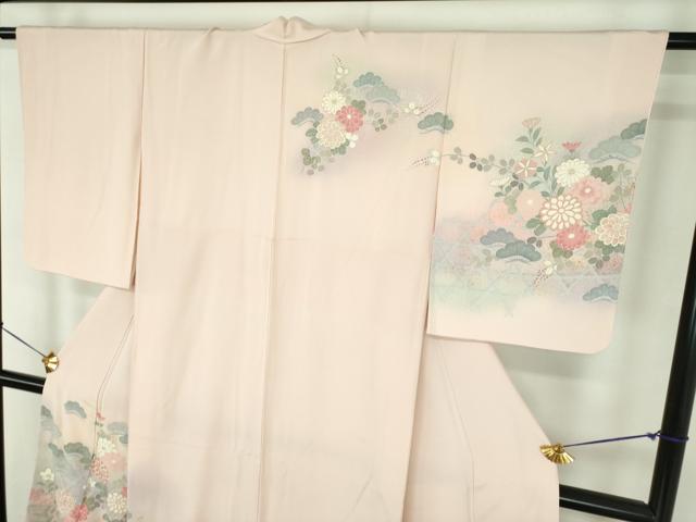 平和屋着物●小野喜象　訪問着　籠目花文　暈し染め　金彩　正絹　逸品　DABE5118ps