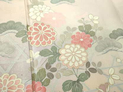 平和屋着物●小野喜象　訪問着　籠目花文　暈し染め　金彩　正絹　逸品　DABE5118ps
