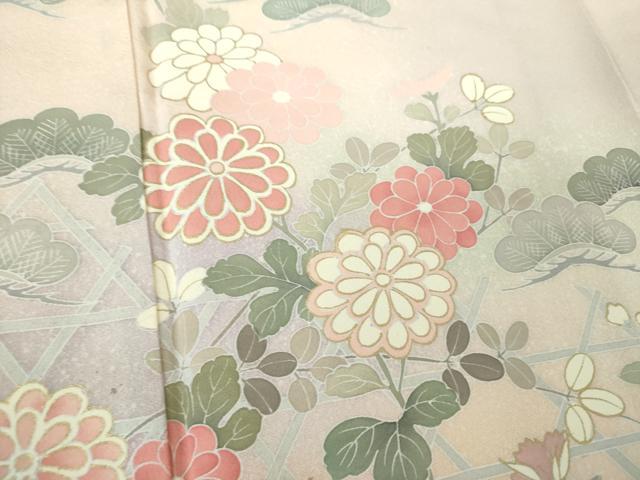 平和屋着物●小野喜象　訪問着　籠目花文　暈し染め　金彩　正絹　逸品　DABE5118ps