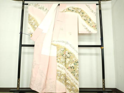 平和屋着物●訪問着　鳳凰花文　暈し染め　金彩　正絹　逸品　DABE5119ps