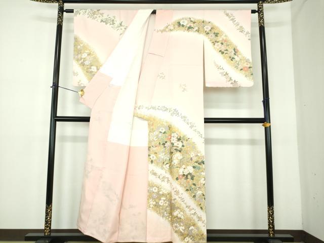 平和屋着物●訪問着　鳳凰花文　暈し染め　金彩　正絹　逸品　DABE5119ps