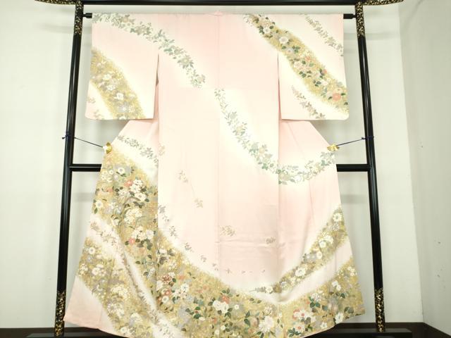 平和屋着物●訪問着　鳳凰花文　暈し染め　金彩　正絹　逸品　DABE5119ps