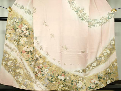平和屋着物●訪問着　鳳凰花文　暈し染め　金彩　正絹　逸品　DABE5119ps