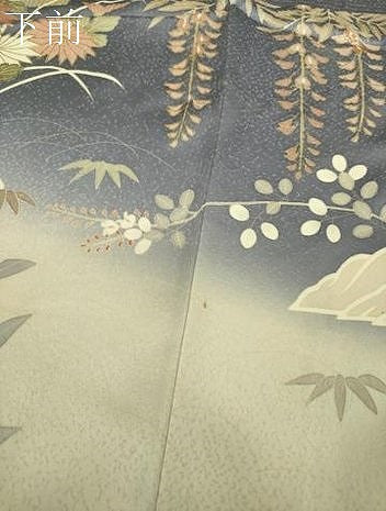 平和屋着物●訪問着　駒刺繍　風景花文　暈し染め　金彩　鈴乃屋扱い　正絹　逸品　未使用　DABE5120ps