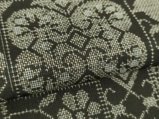 平和屋着物●本場大島紬　9マルキ　草花文　正絹　逸品　DABE5122ps