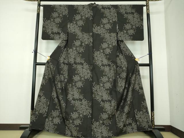 平和屋着物●本場大島紬　枝花文　正絹　逸品　DABE5124ps